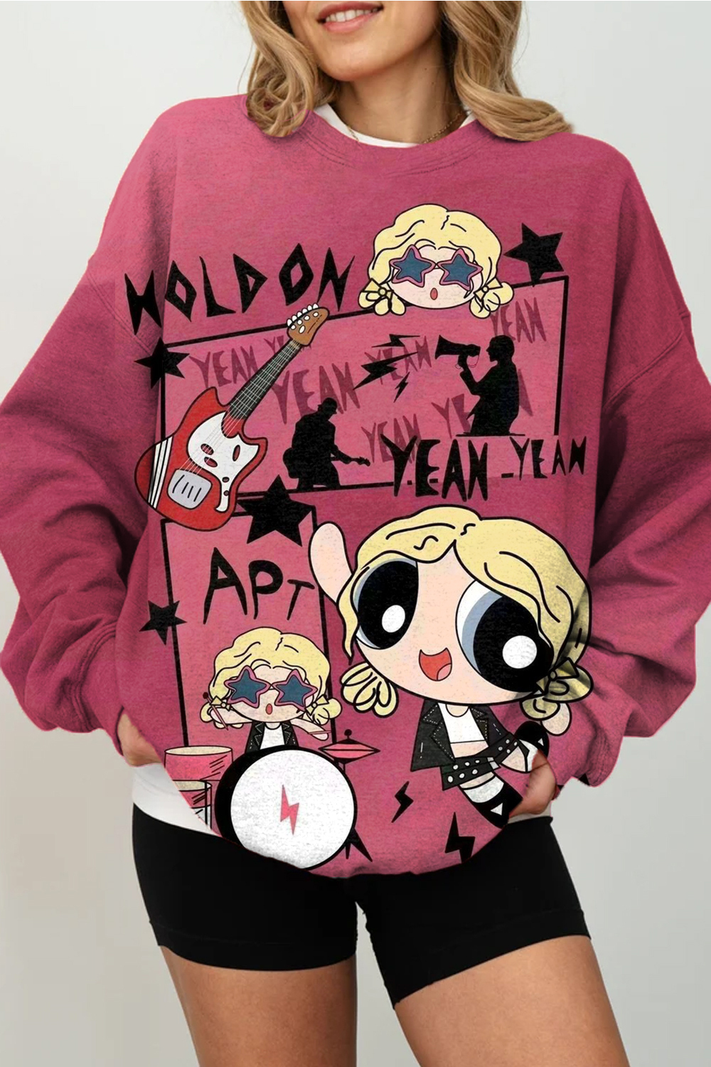 APT cartoon round neck long sleeve sweatshirt