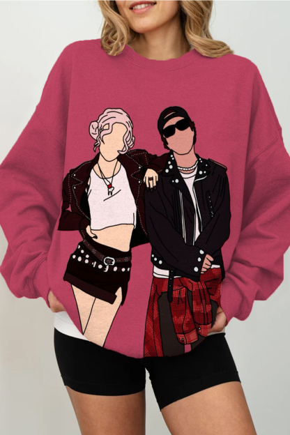 APT cartoon color matching print long sleeve sweatshirt