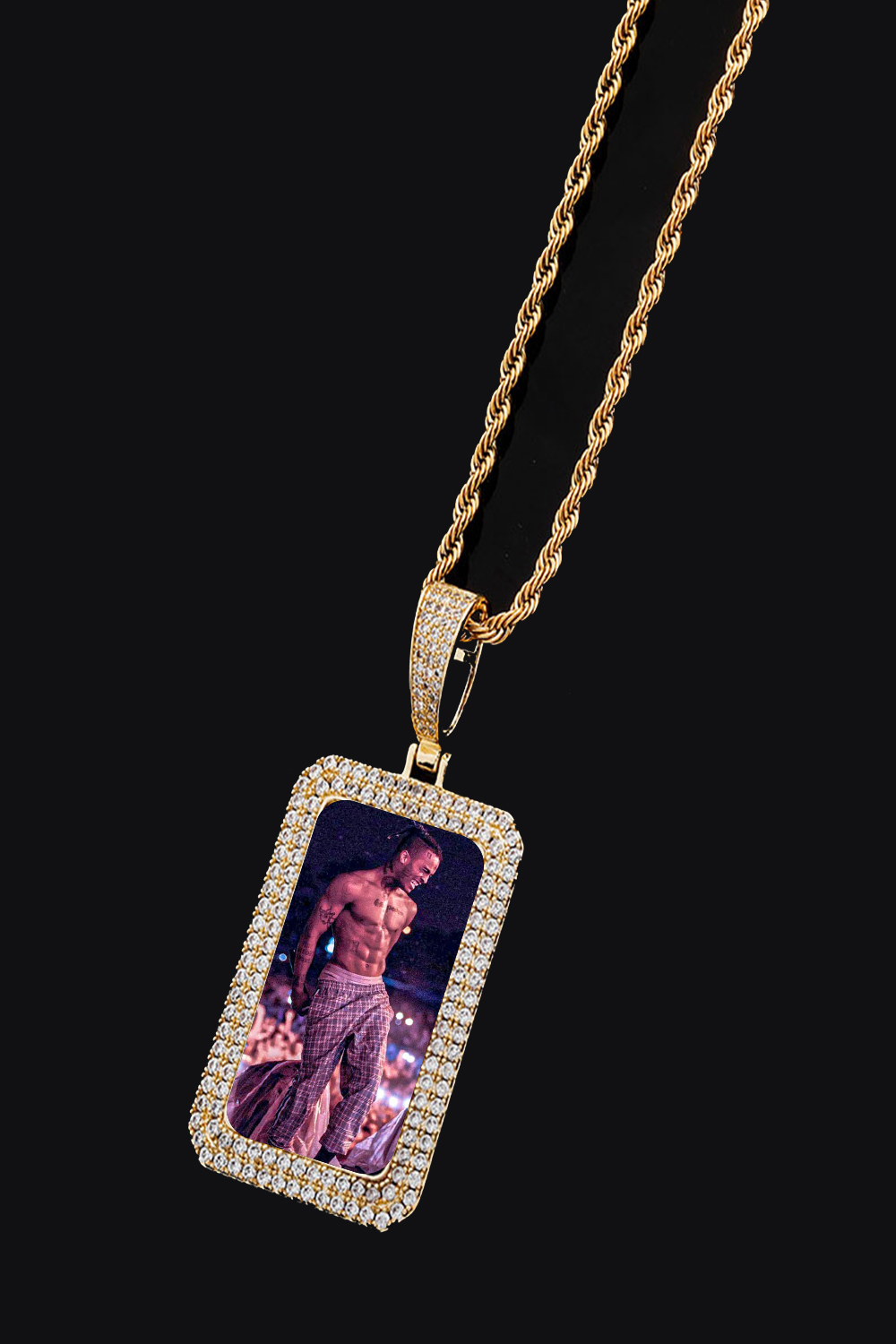 XXXTentacion Double Row Zirconia Square Hip Hop Necklace