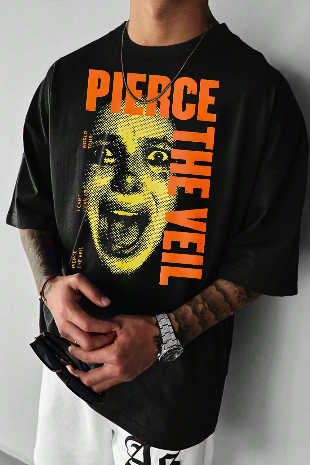 Pierce The Veil Screaming Lady I Cant Heart You World Tour Tee For Men