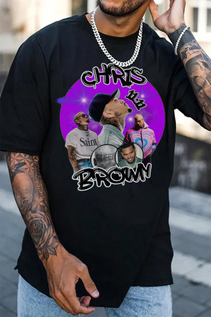 Chris Brown Printed Shirt