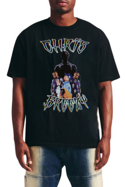 Chris Brown single-sided printed shirt