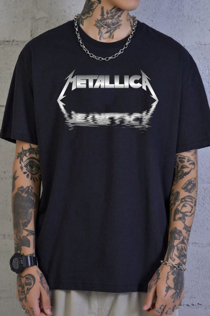 Metallica lettering short-sleeved T-shirt
