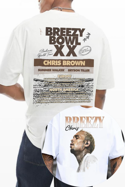 Chris Brown Two sided printed T-shirt