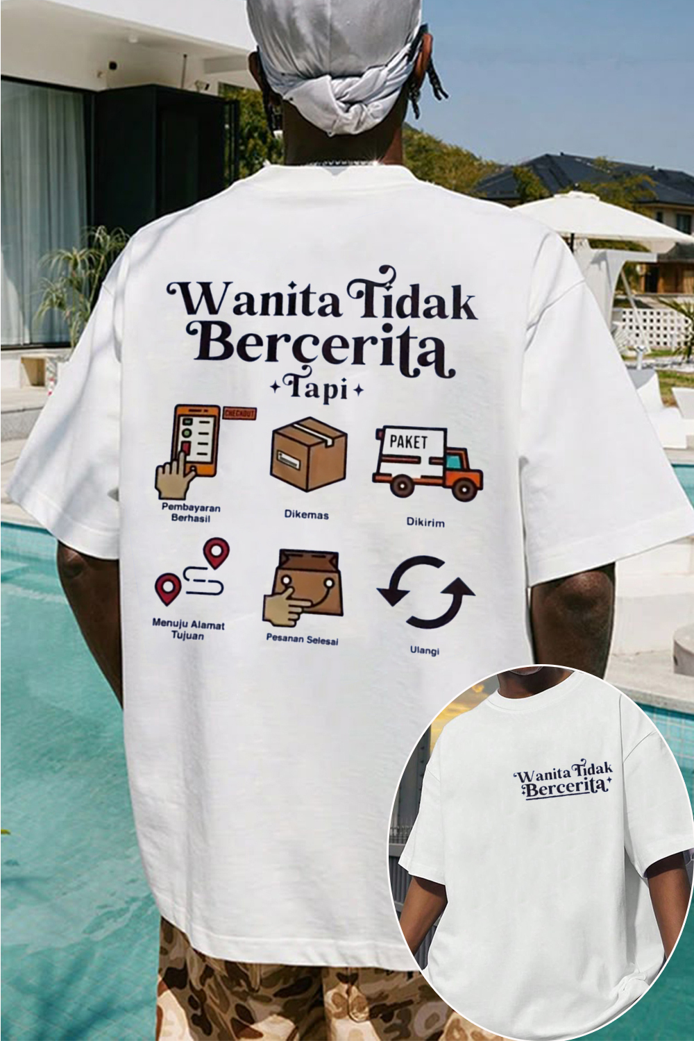 wanita tidak bercerita tapi Men's t-shirt