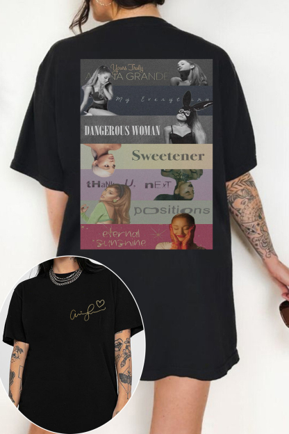 Ariana Grande album poster double-sided printed T-shirt