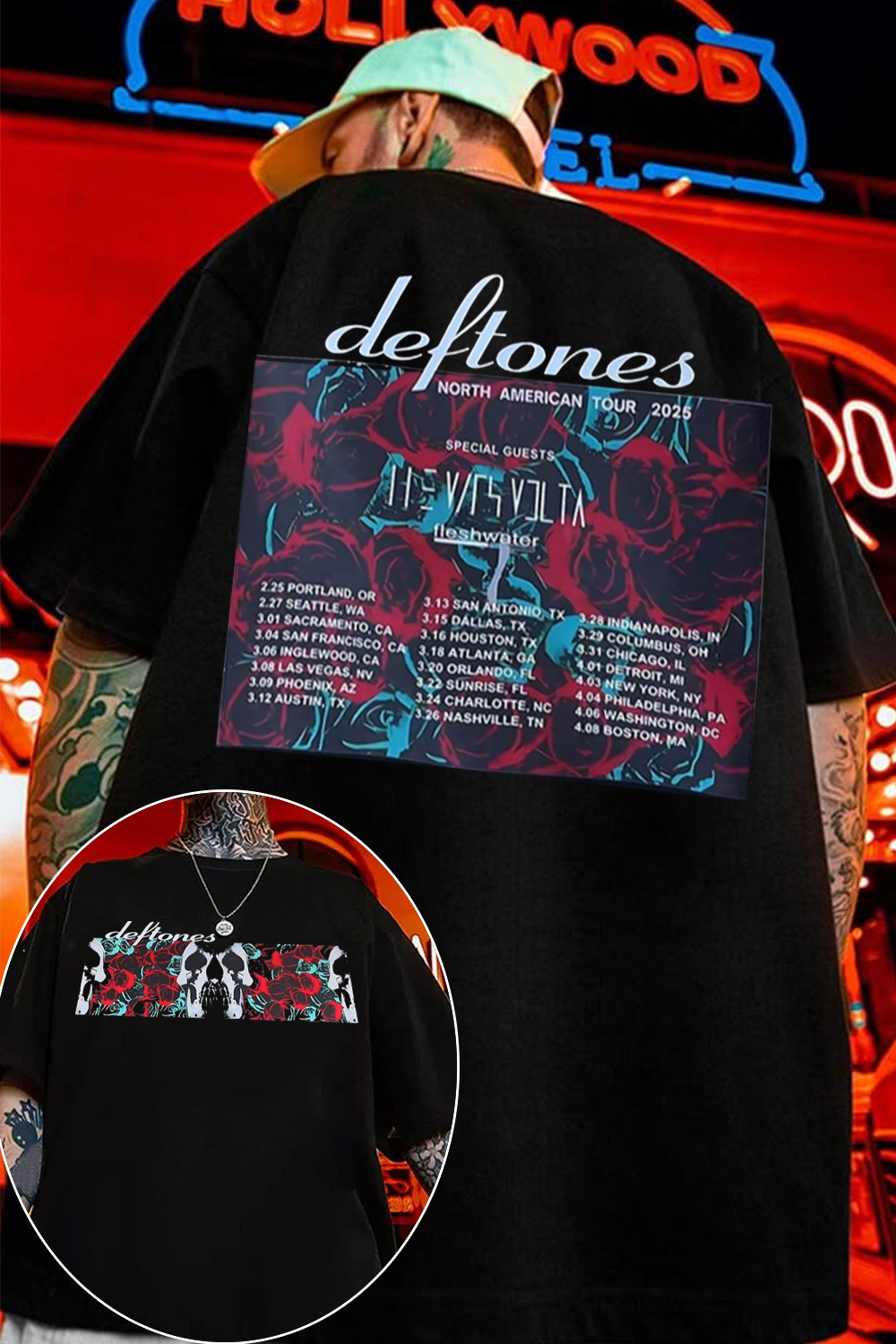 Deftones double-sided printed T-shirt