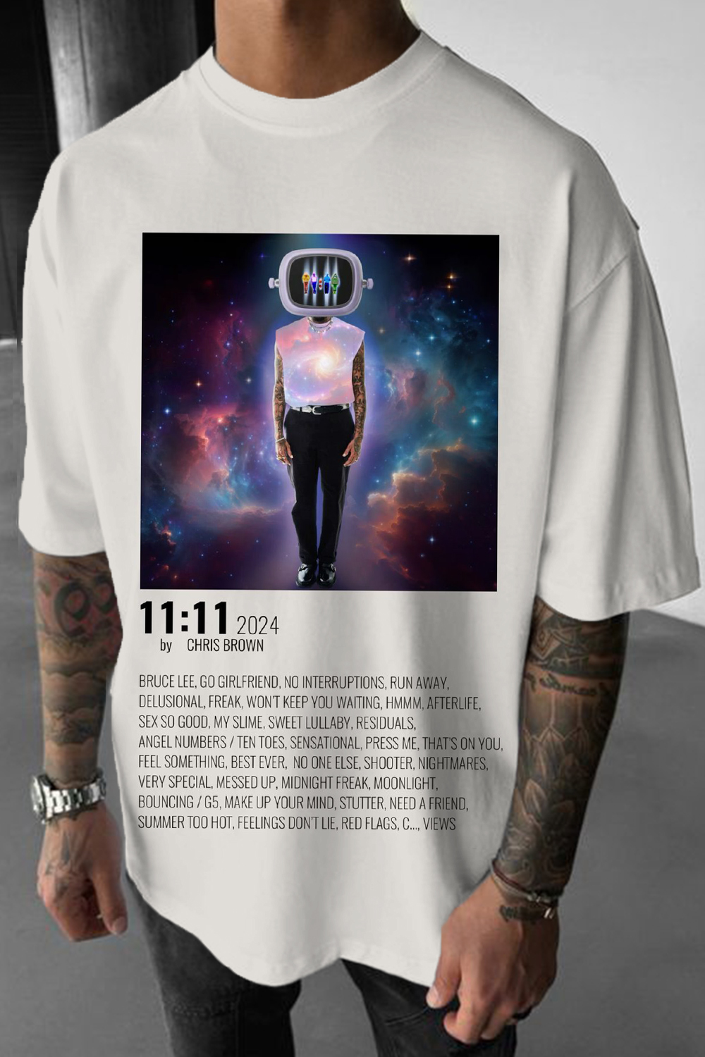 Chris Brown 11:11 Men's Printed Short Sleeve T-Shirt