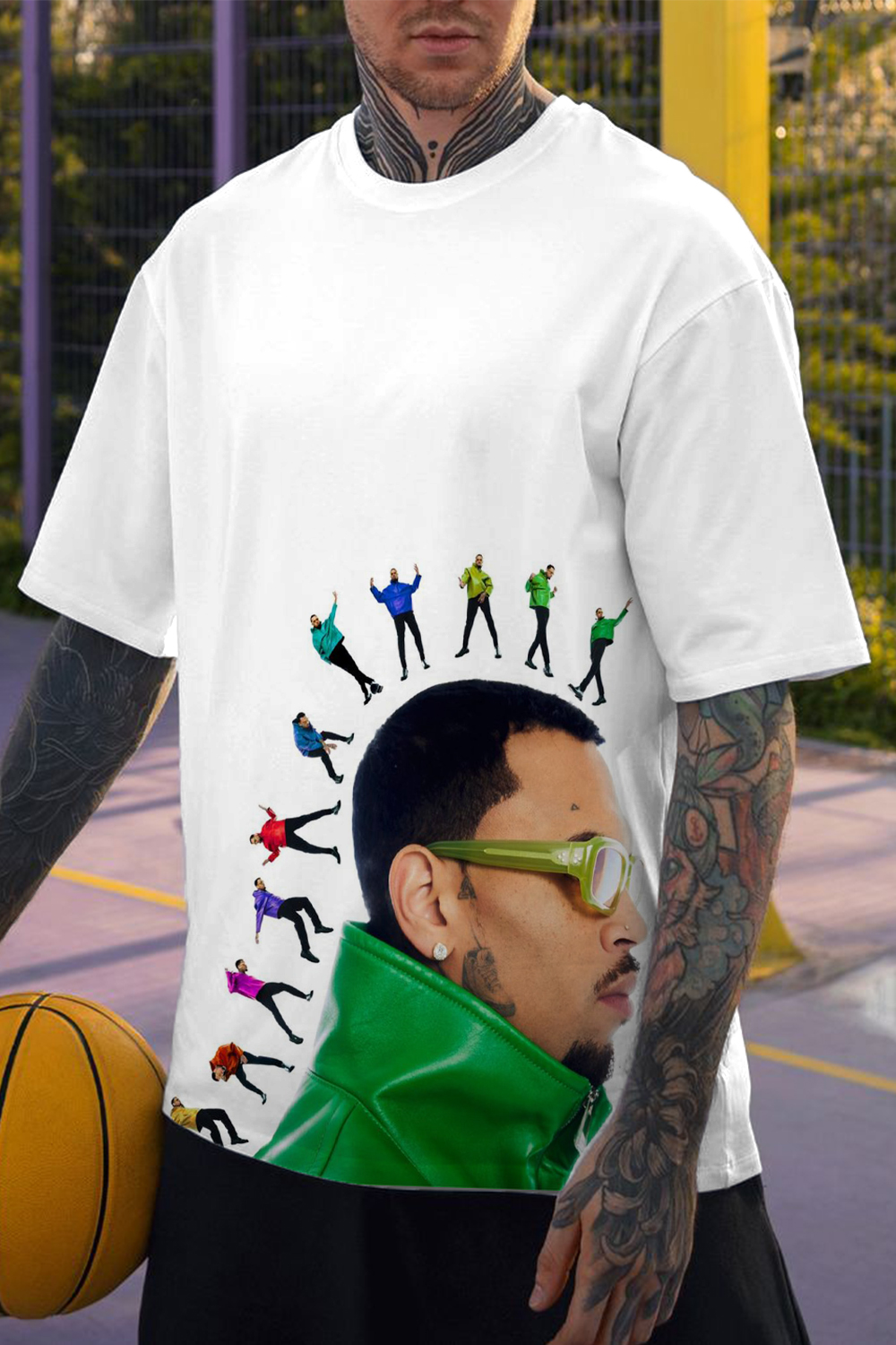 Personalized Chris Brown round neck loose short sleeve T-shirt