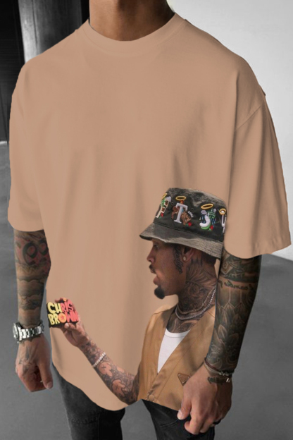 Chris Brown cartoon loose short-sleeved T-shirt