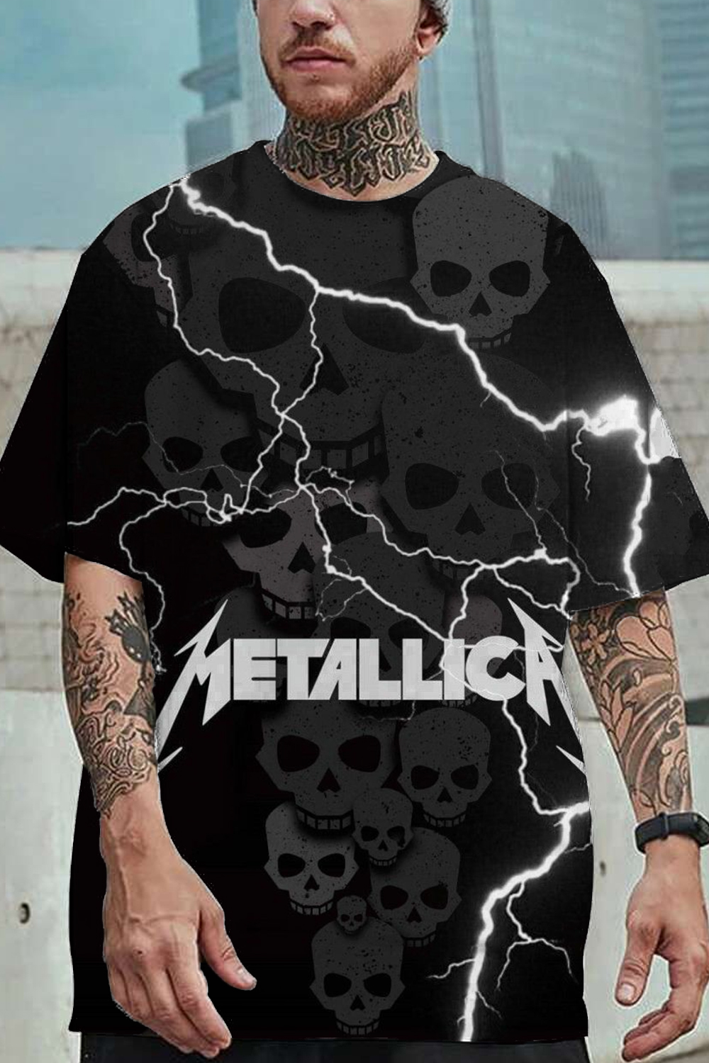 Metallica skull print short-sleeved T-shirt