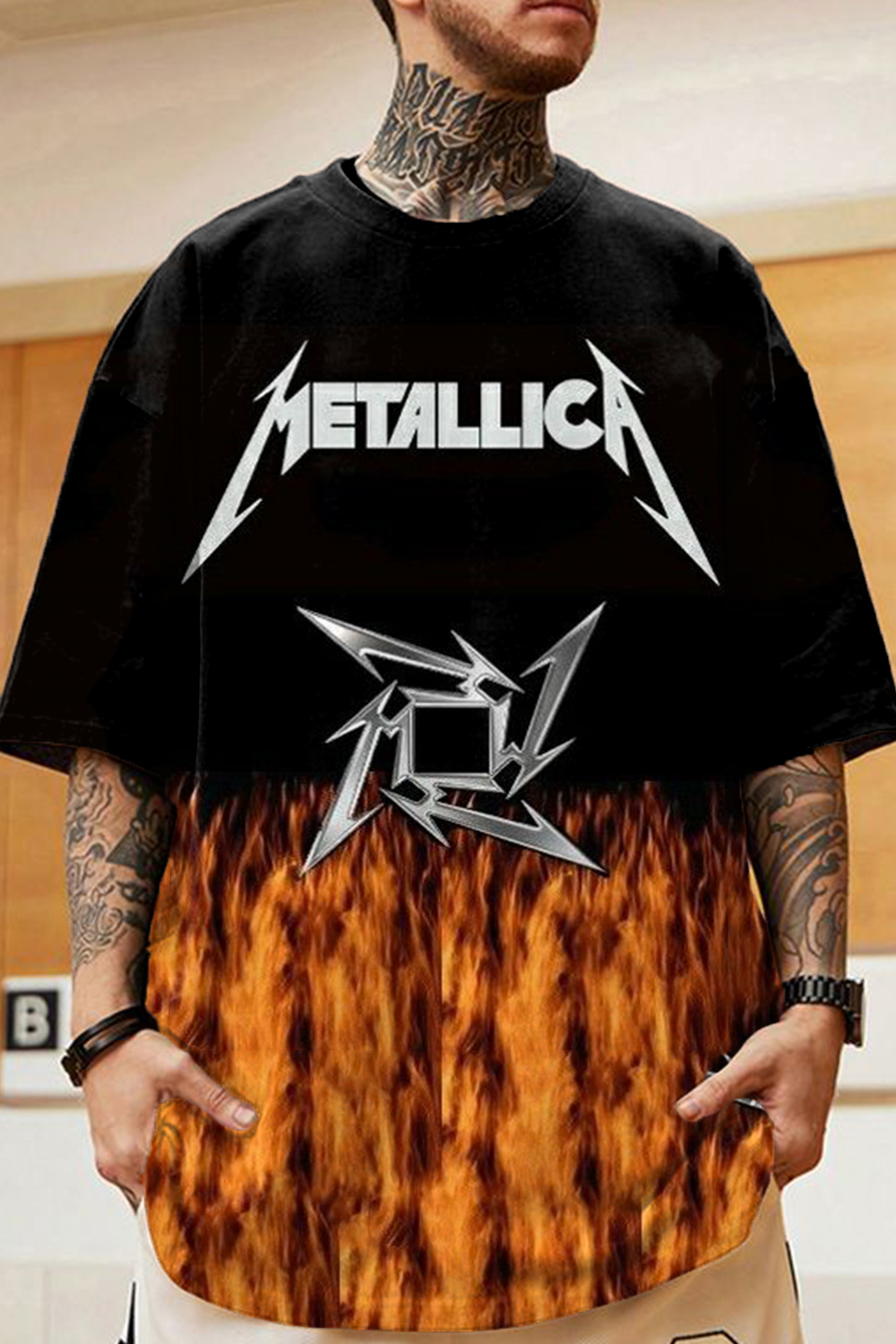 Metallica Flame Men's Short Sleeve T-Shirt