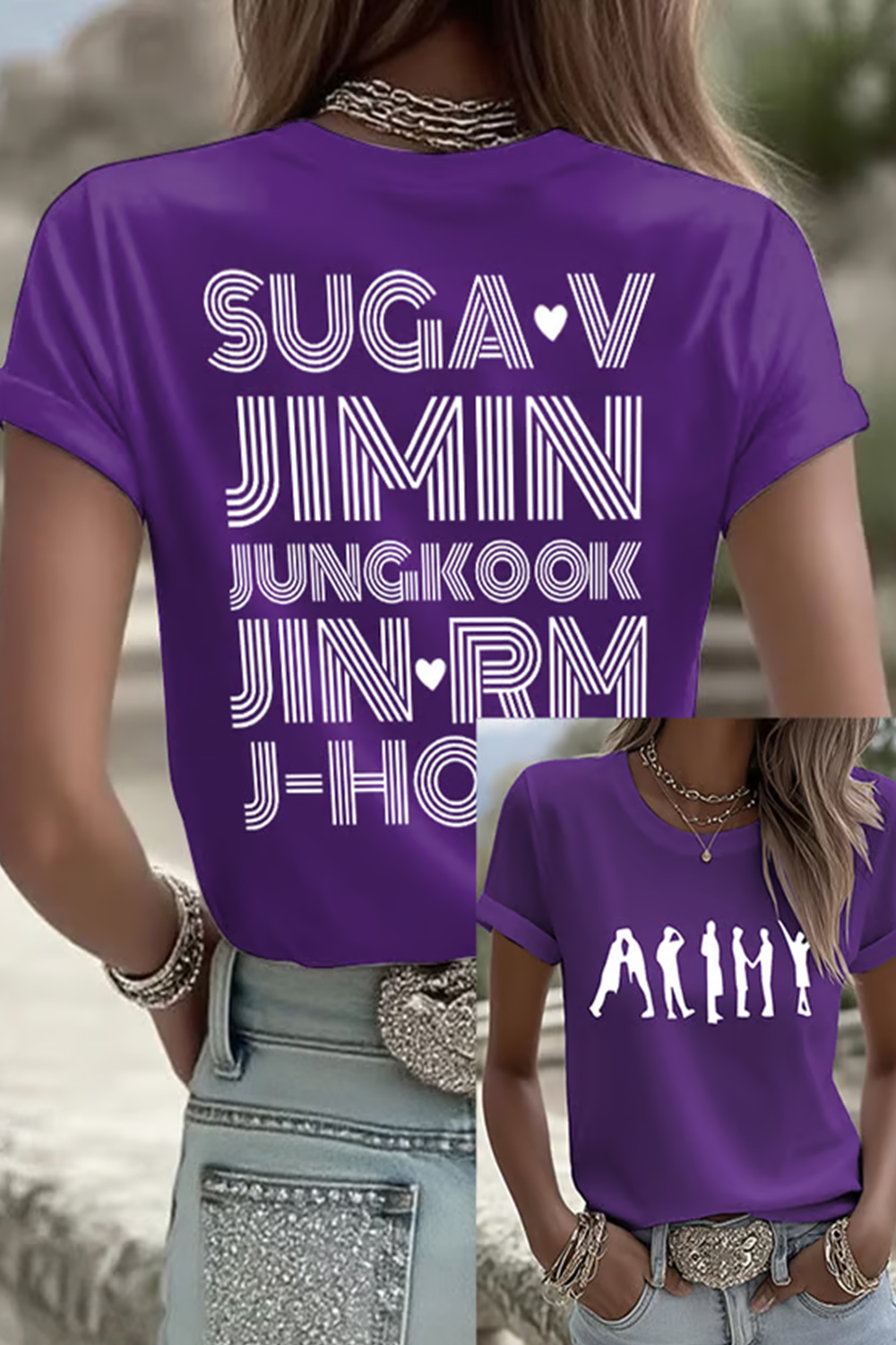 Women's BTS Fan Print Short-Sleeve T-Shirt