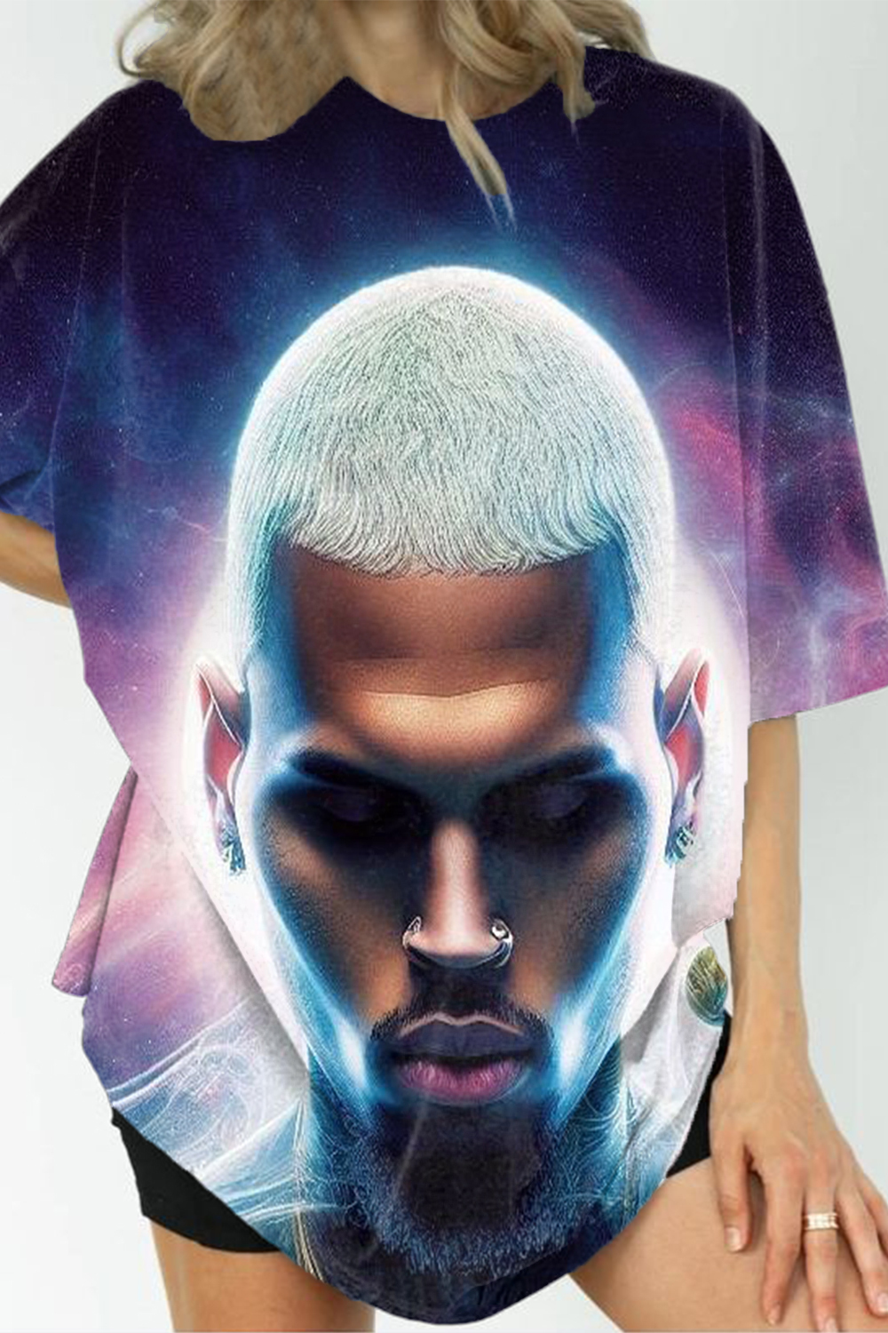 Chris Brown Personalized Starry Sky Short Sleeve T-Shirt