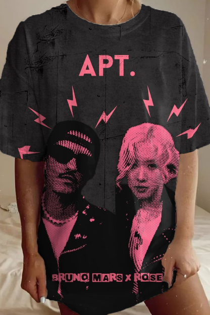 APT printed round neck short-sleeved T-shirt