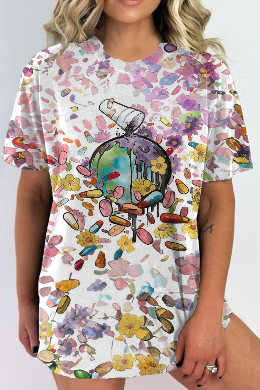 juice world999 round neck vintage ladies t-shirt