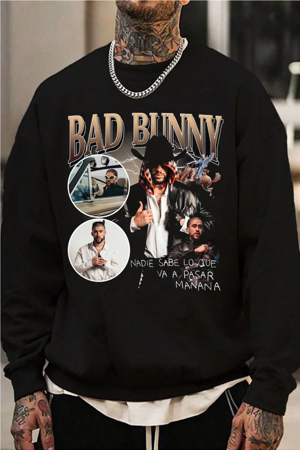 Vintage Bad Bunny round neck sweatshirt