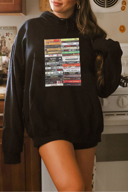 90'S RAP PRINTED WOMEN'S HOODED SWEATSHIRT