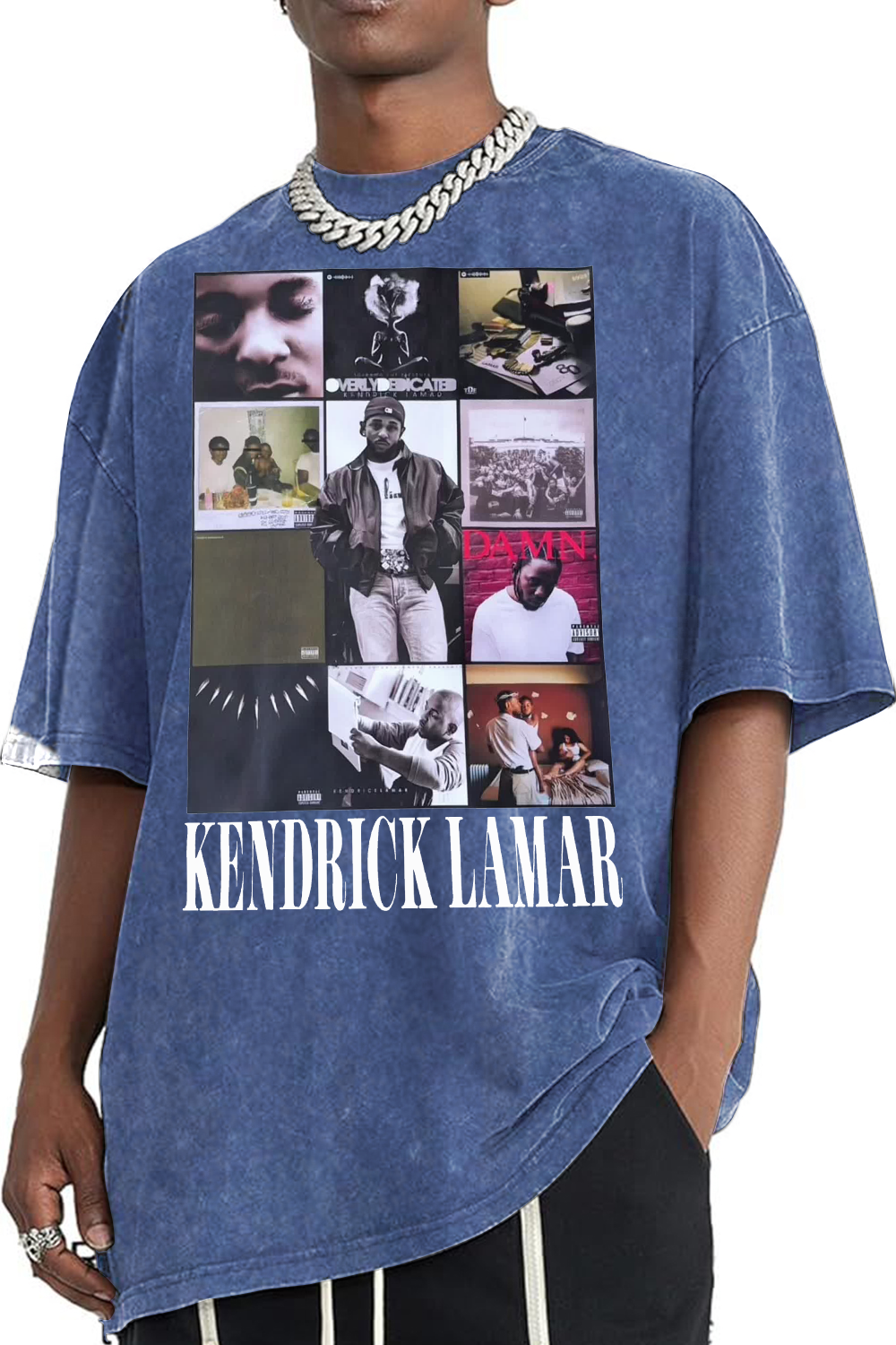 KENDRICK LAMAR washed cotton printed short-sleeved T-shirt