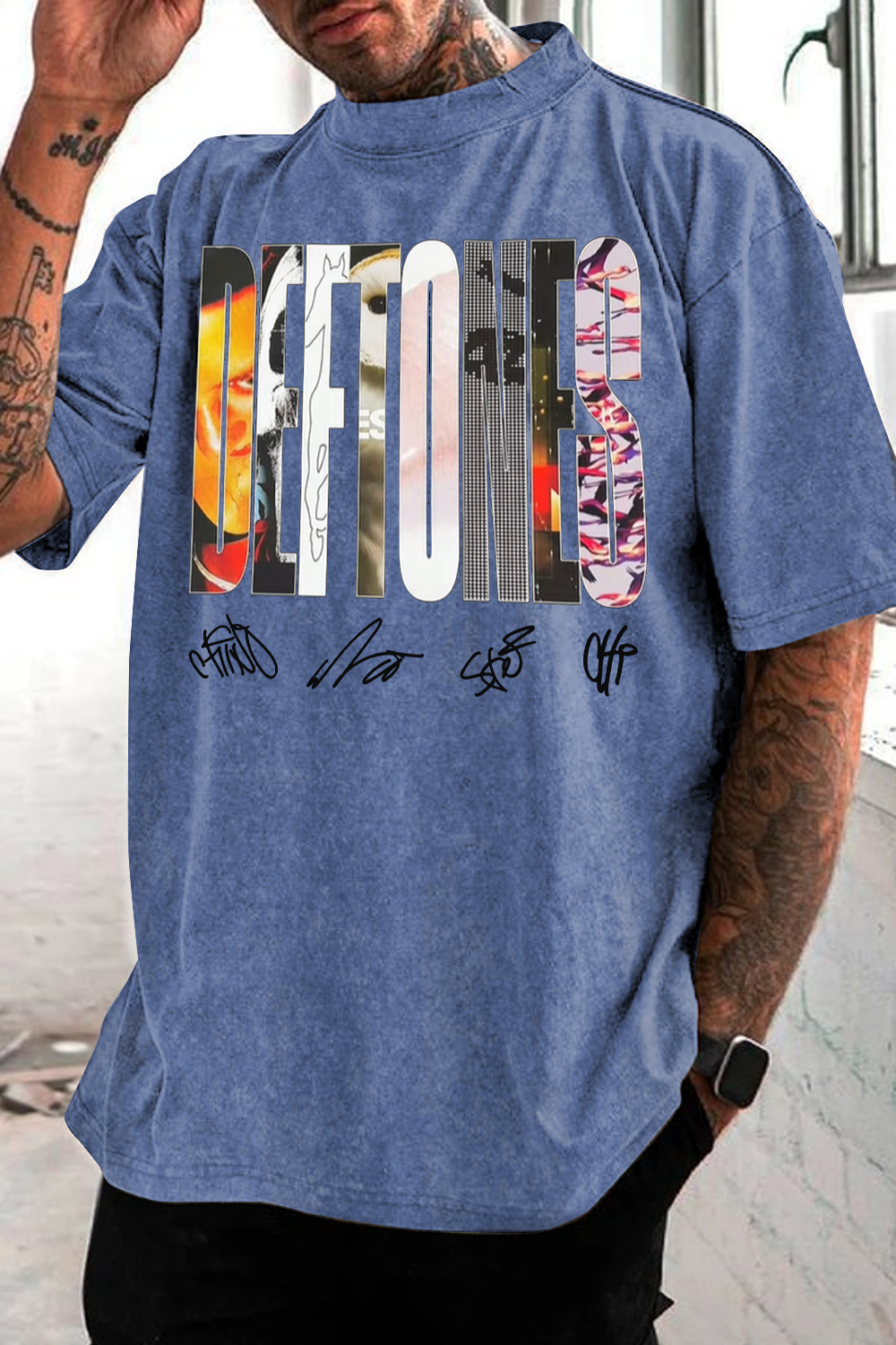 DEFTONES FANS washed cotton printed short-sleeved T-shirt