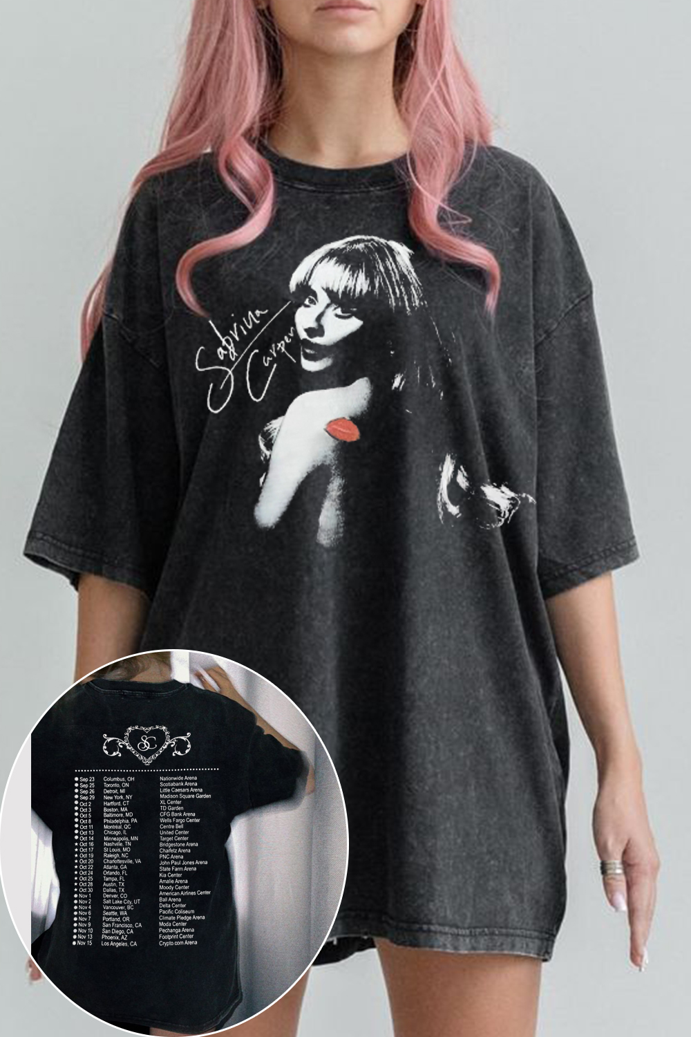 sabrinacarpenter Washed cotton short-sleeved T-shirt