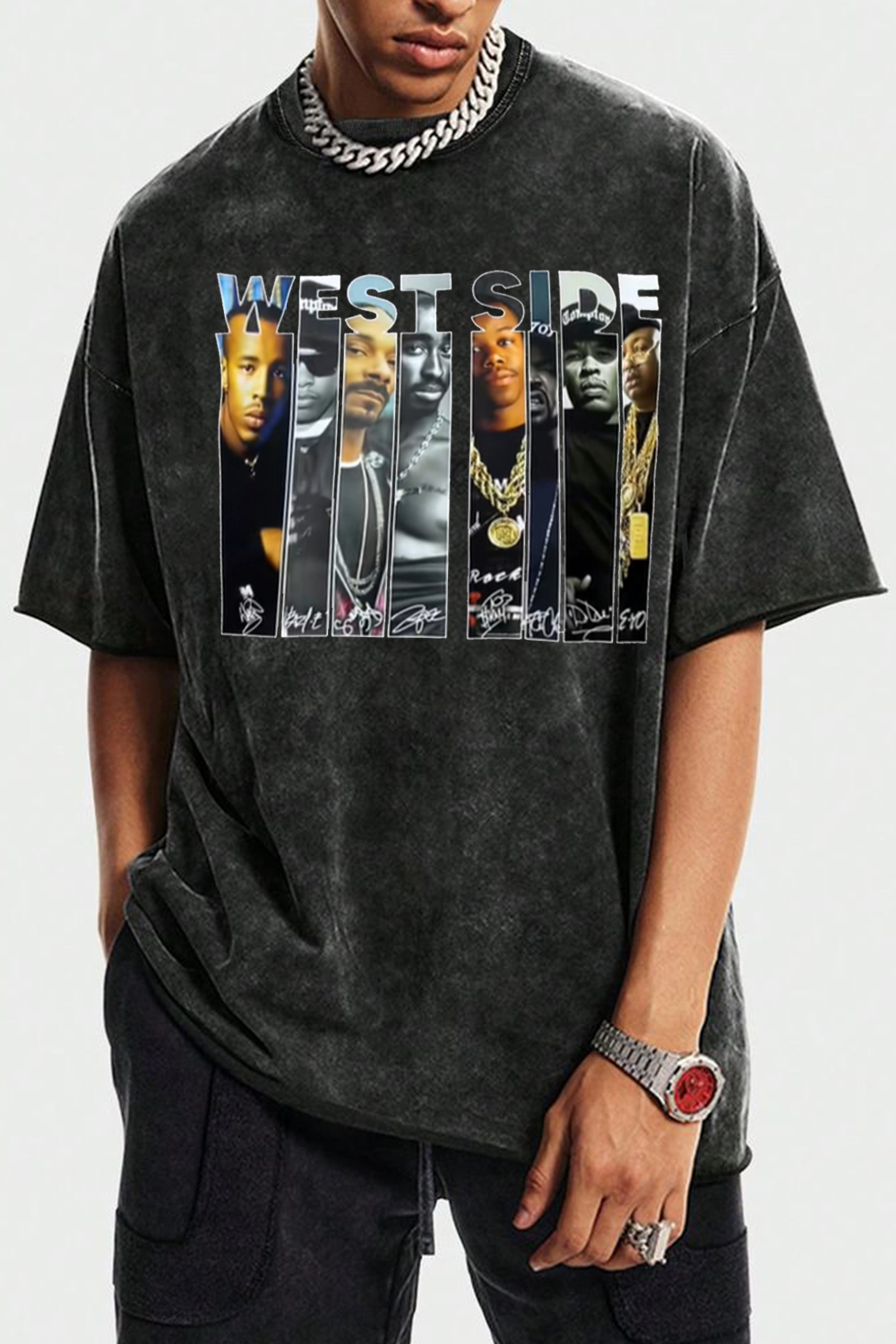 West side washed cotton printed t-shirt