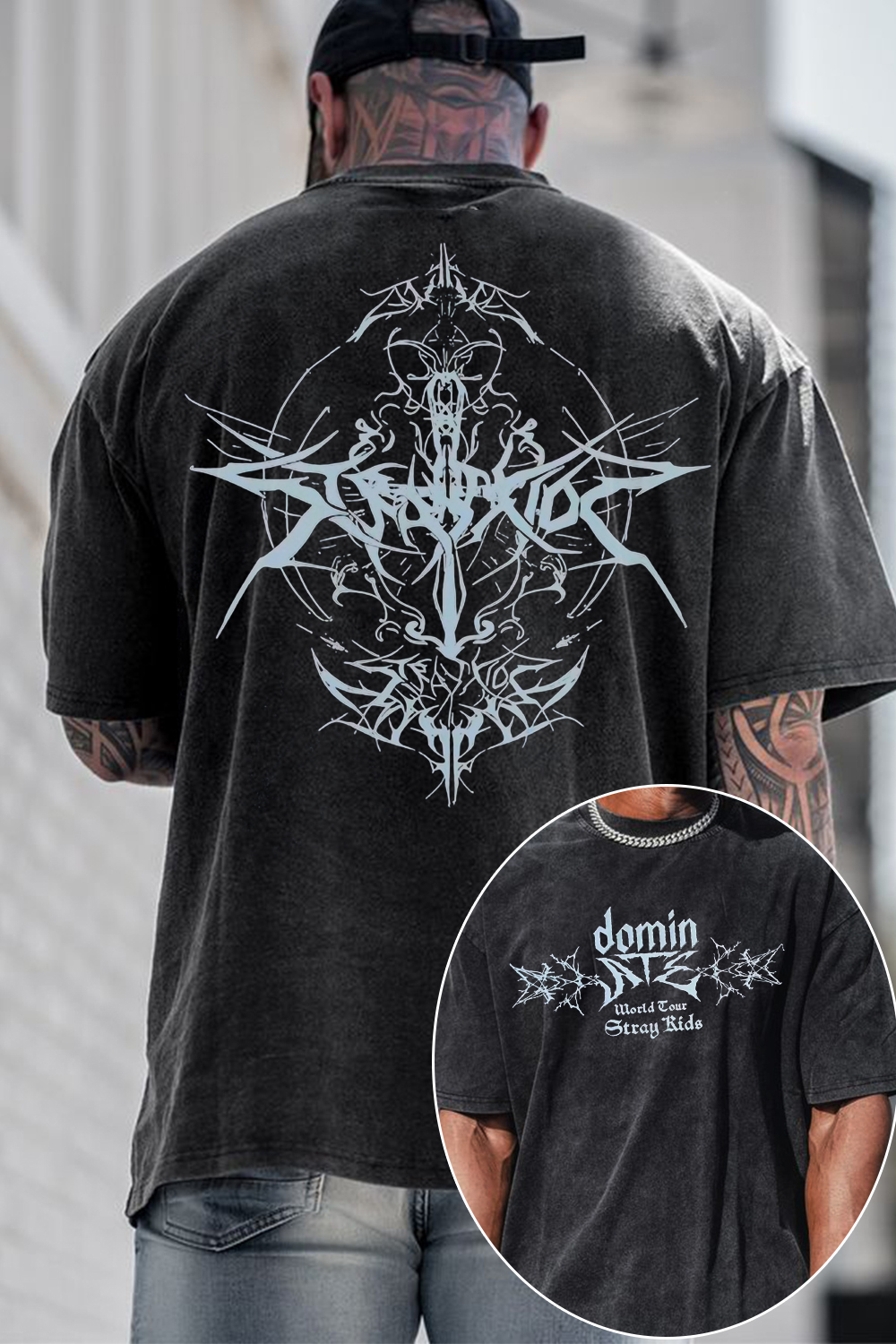 Straykid washed cotton short-sleeved T-shirt