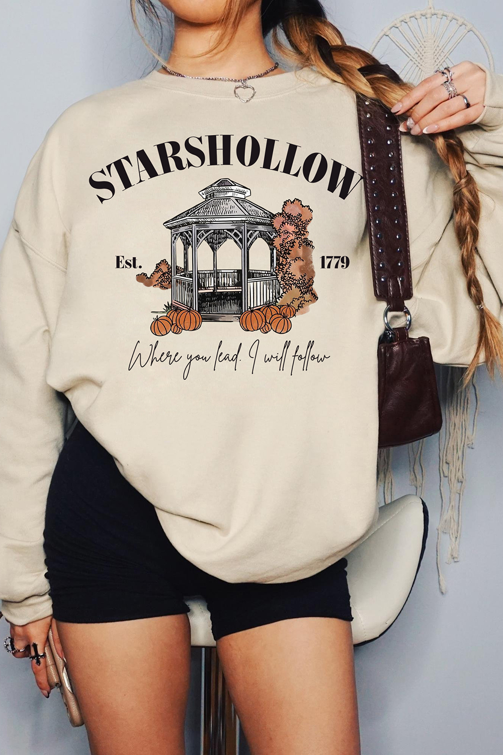 Stars Hollow Where You Lead I Will Follow Vintage Fleece Sweatshirt For Women
