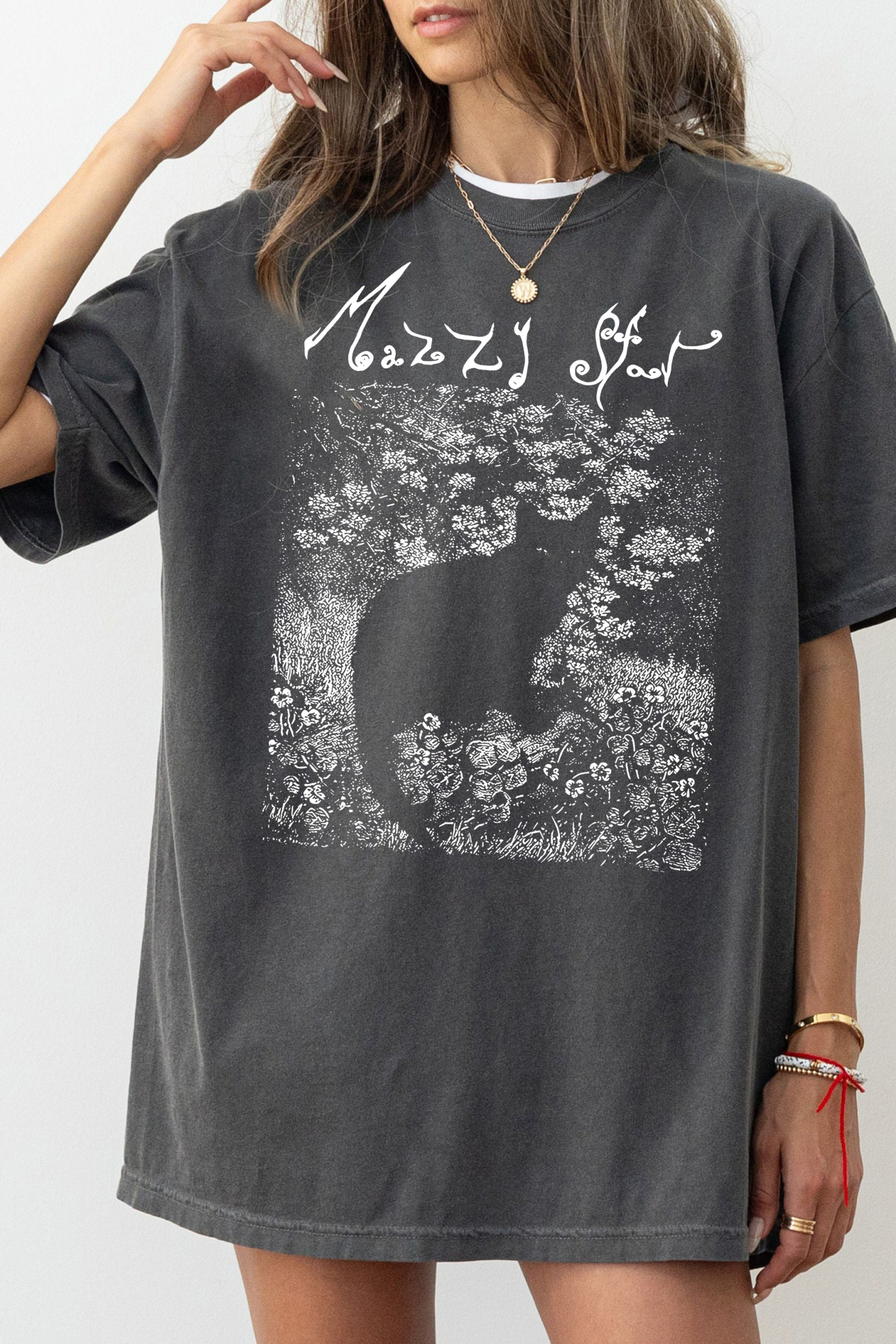 Mazzy Star Cat Black Tee For Women