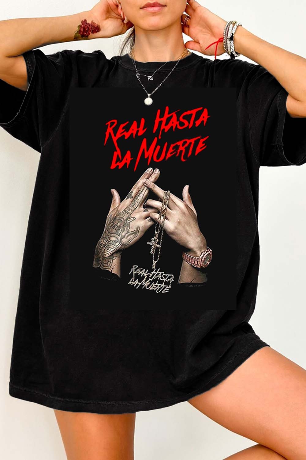 Rare Anuel AA Real Hasta La Muerte Tee For Women