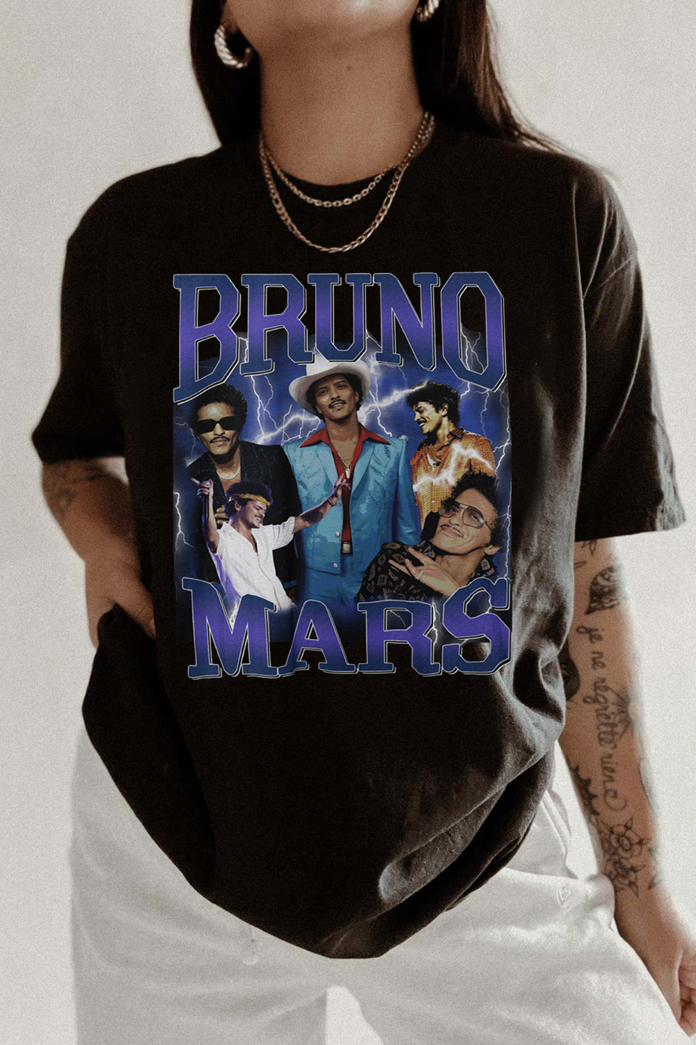 Bruno Mars Vintage  Soul Music Merch Tee For Women