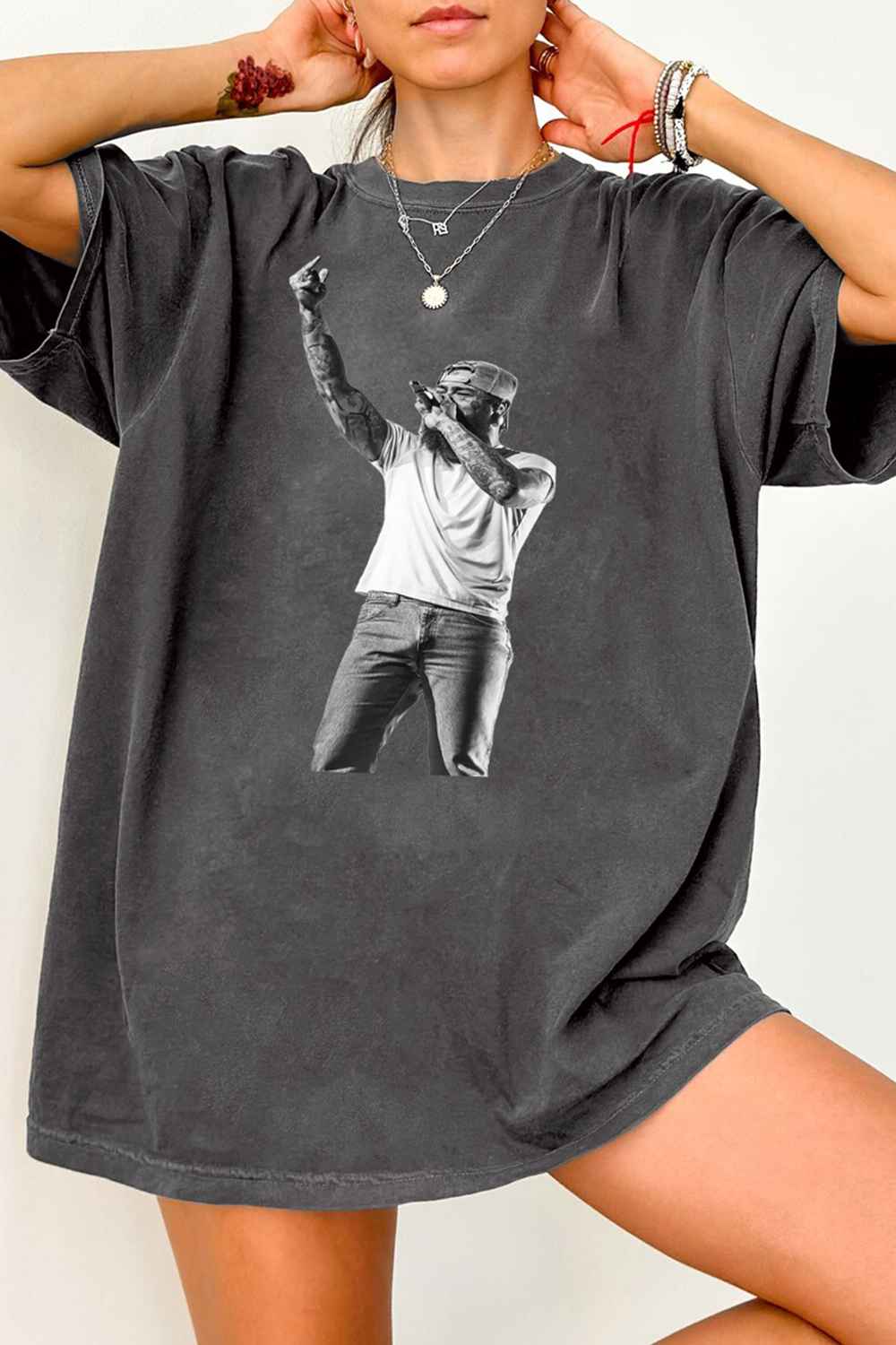 Post Malone Tour Middle Finger Tee For Women