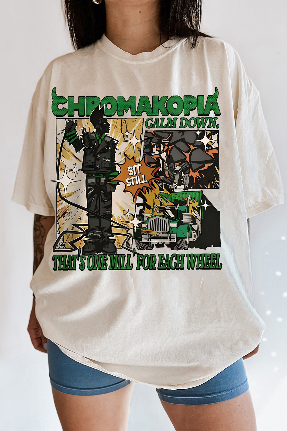 Nene Miles Chromakopia Calm Down Sit Still Tee For Women