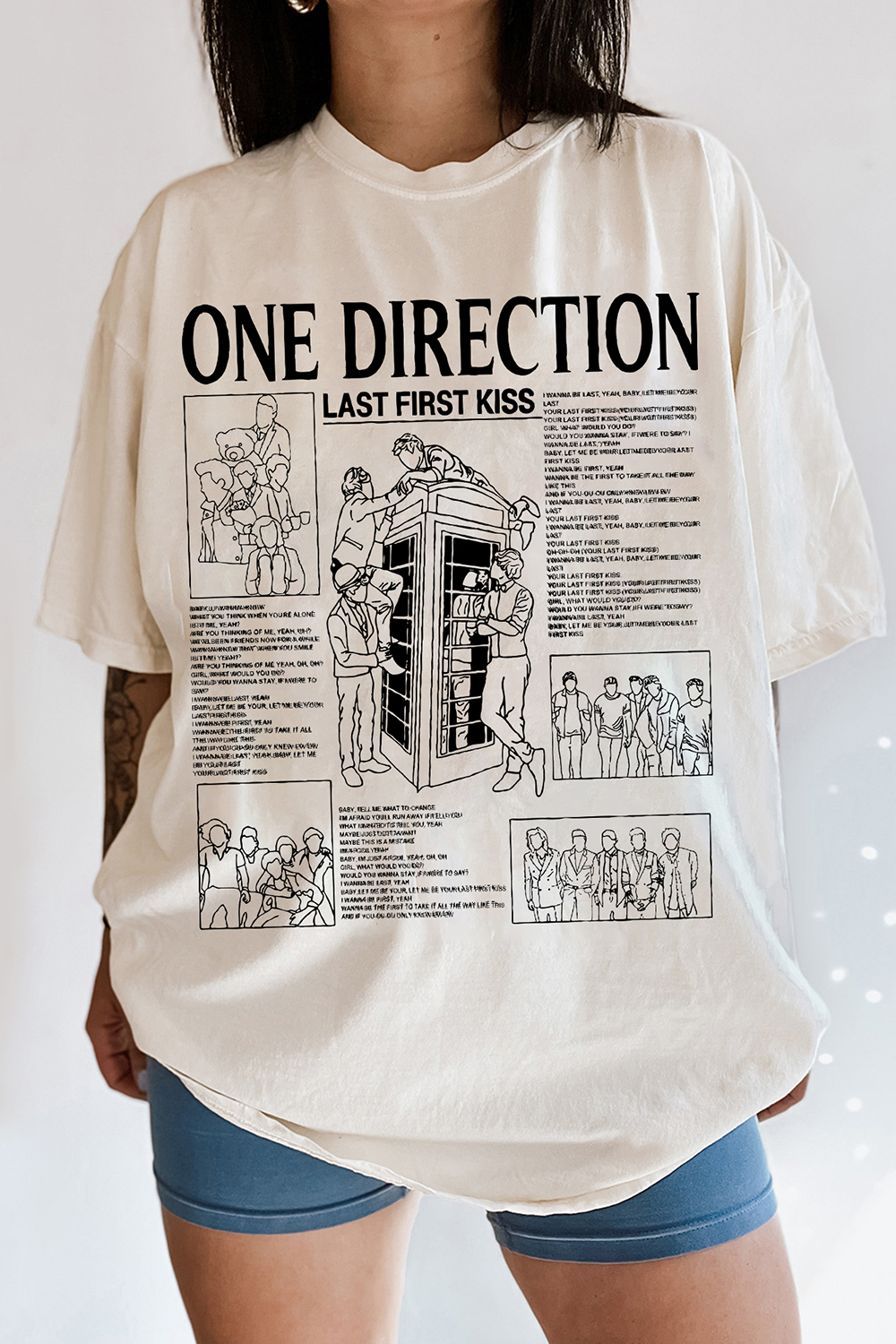 One Direction 1D Lyric Retro Tee For Women