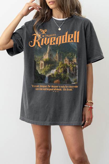 Rivendell Lord of The Rings The Shire Distressed Tee For Women