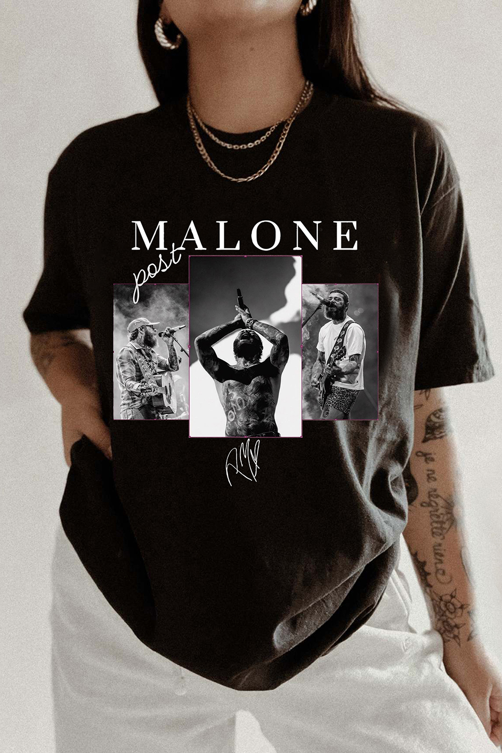 Post Malone Concert Rap Tour 2024 Tee For Women