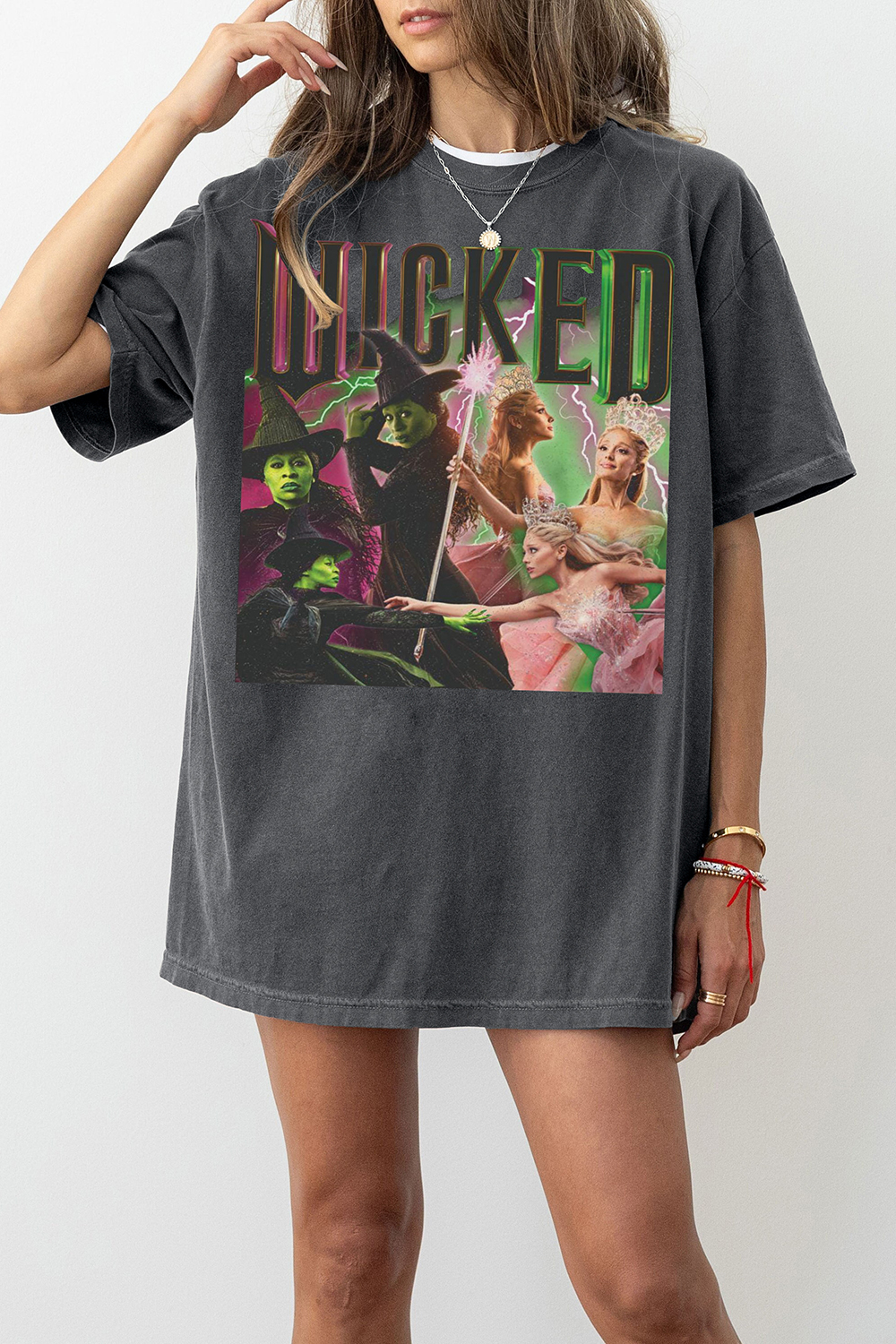 Wicked Movie Merch Elphaba & Glinda Graphic Tee For Women