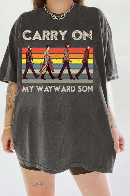 Supernatural Carry On My Wayward Son Vintage Abbey Road Tee For Women