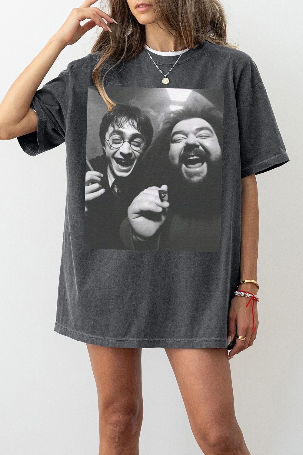 Funny Meme Harry Smoking Wizard Graphic Tee For Women