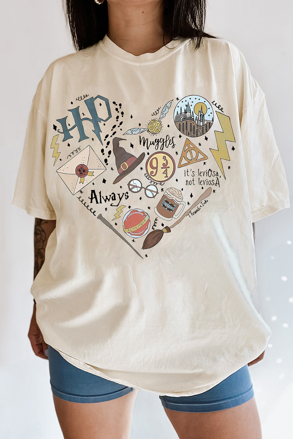 HP Hogwarts Wizard Pottery Witch Heart Valentine Tee For Women