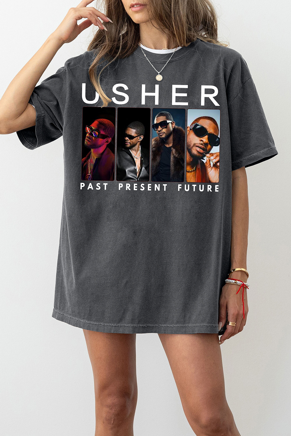 Usher Vintage Past Present Future Tour Tee For Women