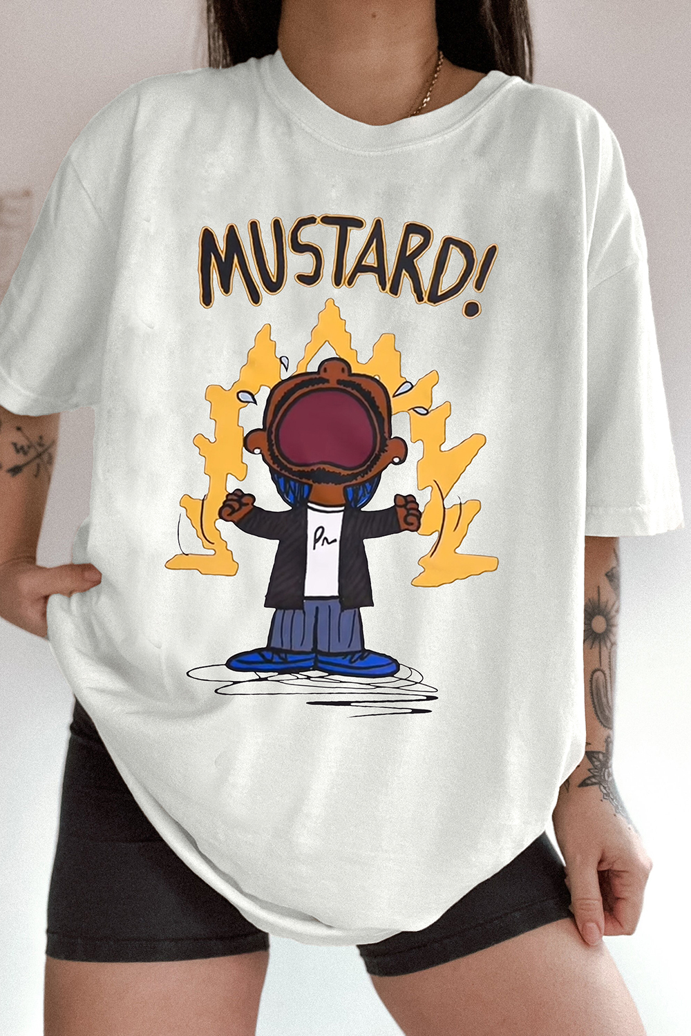 Kendrick Lamar MUSTARD Fire Meme GNX Album Tee For Women