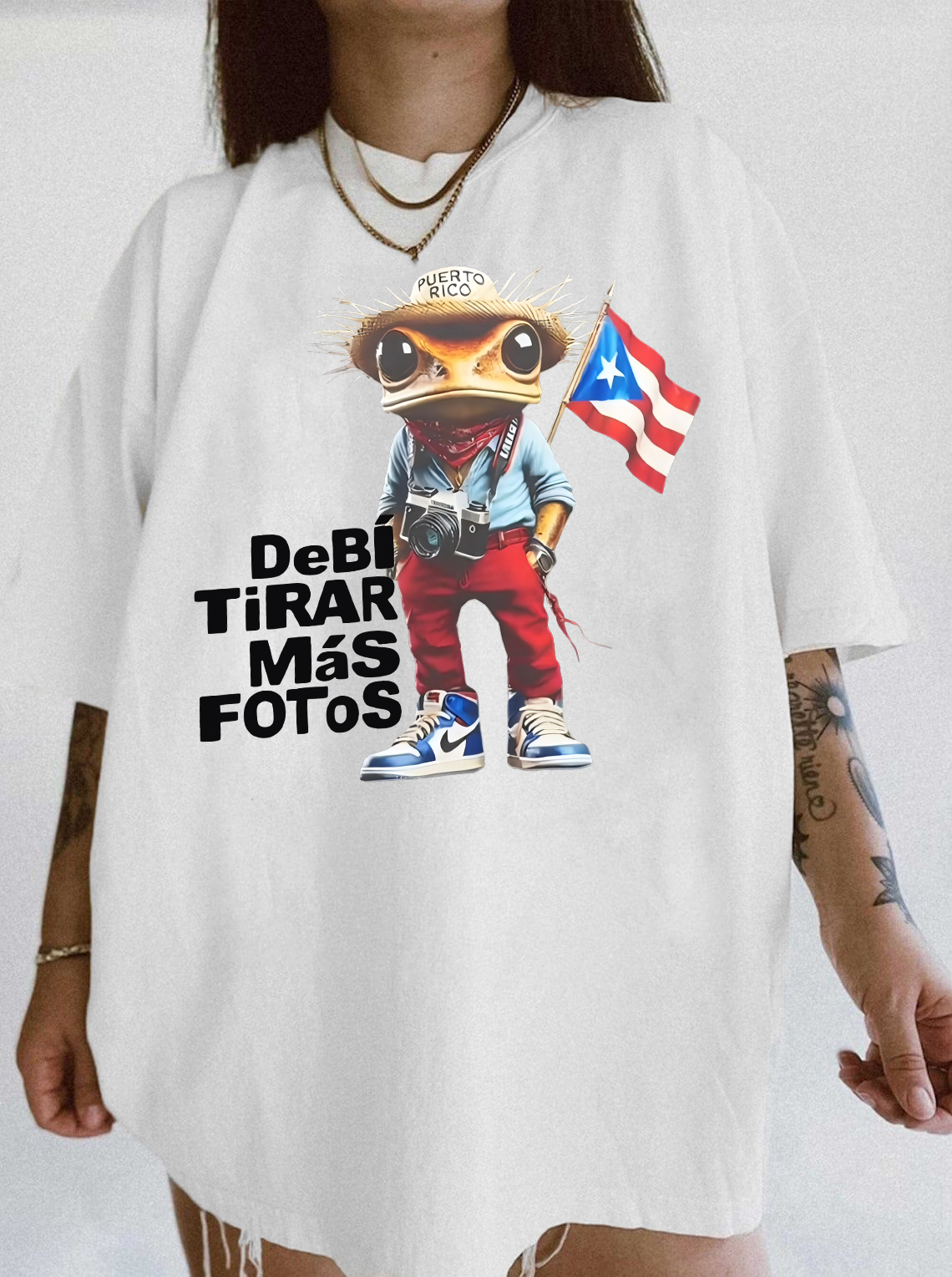 Bad Bunny DTMF Frog Flag Tee For Women