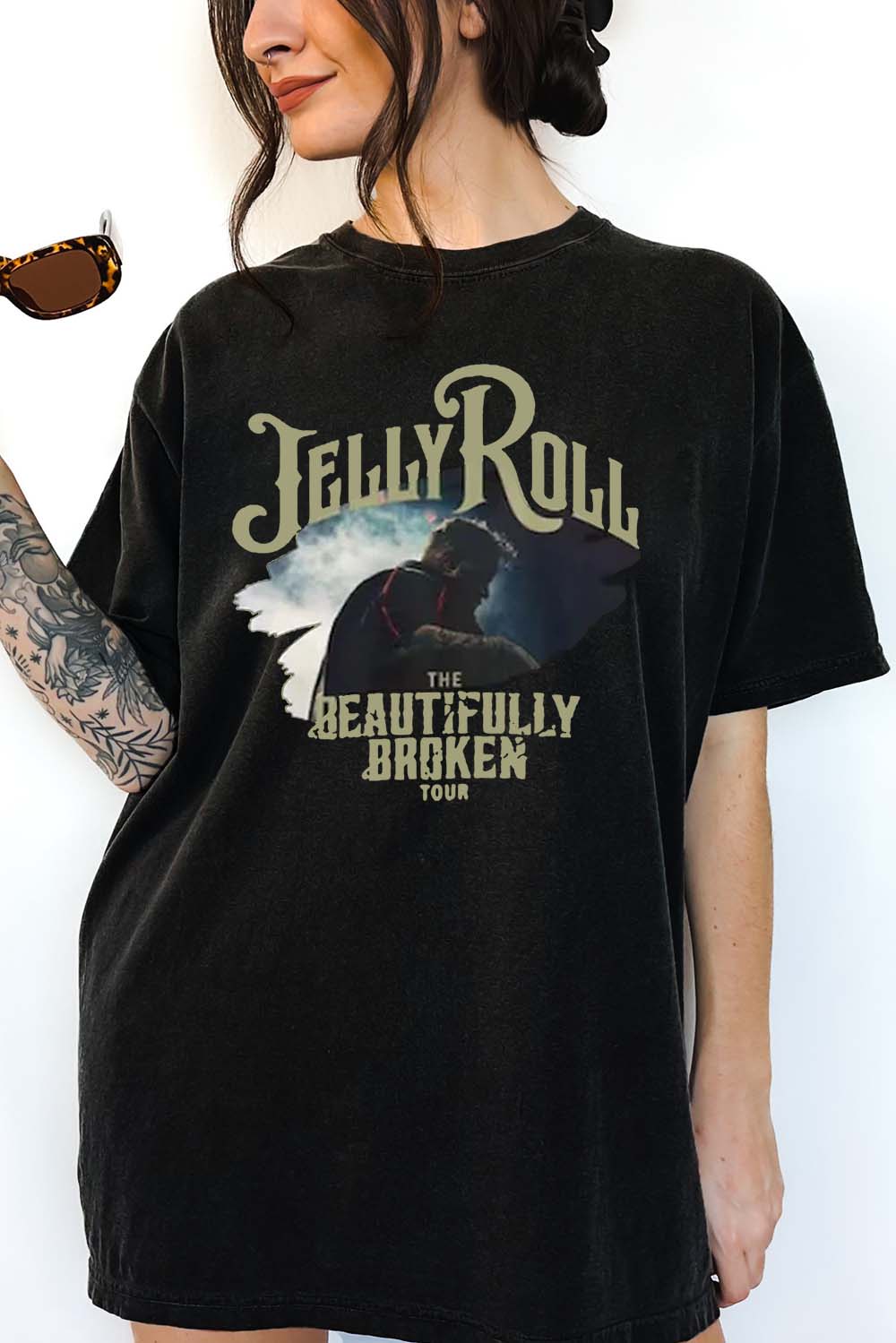 The Beautifully Broken Tour 2024 Jelly Roll Tee For Women