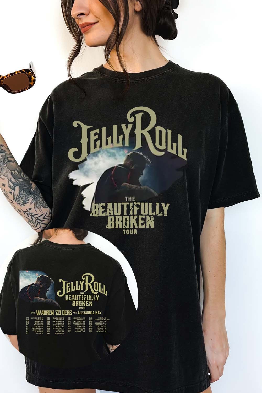 The Beautifully Broken Tour 2024 Jelly Roll Tee For Women