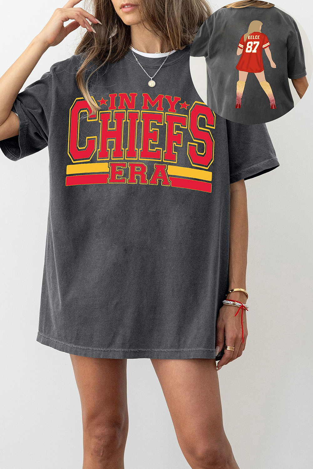 In My Chiefs Era Football Chiefs Taylor and Travis Jersey 87 Tee For Women