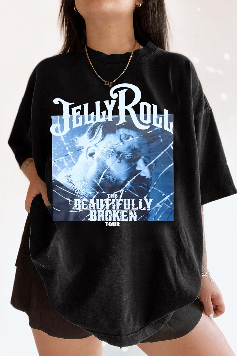 Jelly Roll Tour Beautifully Broken Tour Tee For Women