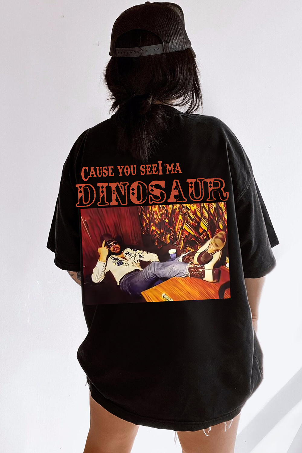 Dinosaur Hank Williams Jr. Bocephus Western Tee For Women