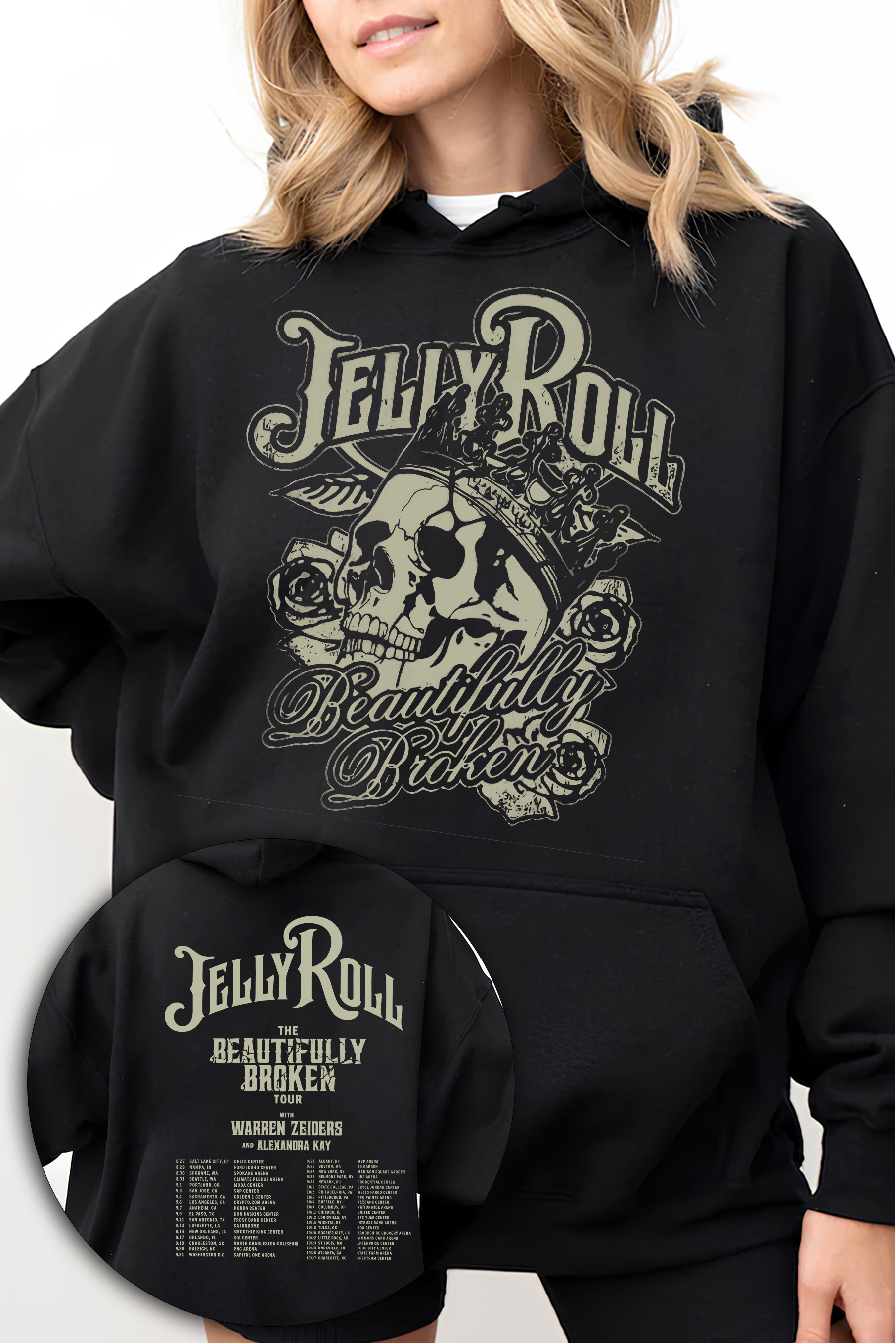 Jelly Roll The Beautifully Broken Tour  Hoodies For Women