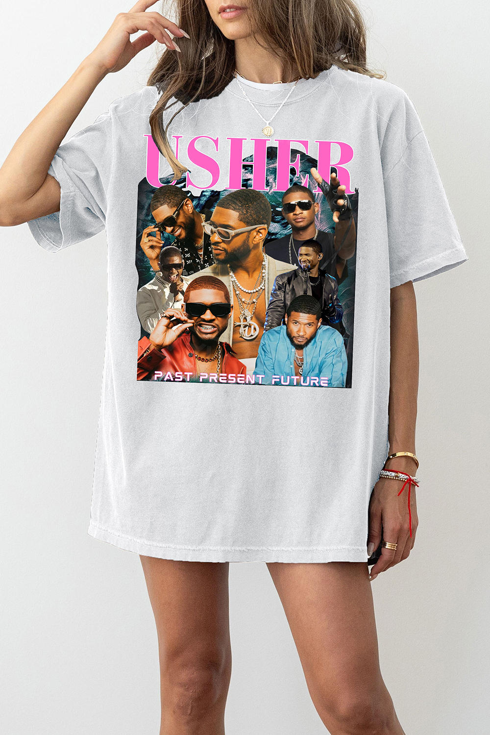Usher Past Present Future Tour Graphic Tee For Women